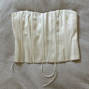 Meshki Amaya Lace Up Corset Top - Bone